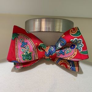 Red Paisley Silk Bow Tie by Collared Greens